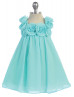 Chiffon Knee Length Flower Girl Dress With Rosebuds